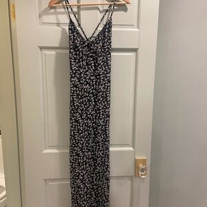 Floral Black and White Maxi Dress